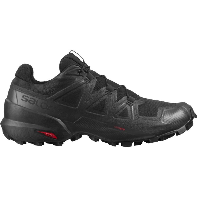 Black Salomon Speedcross 5 Men\'s Trail Running Shoes | PH 17093B